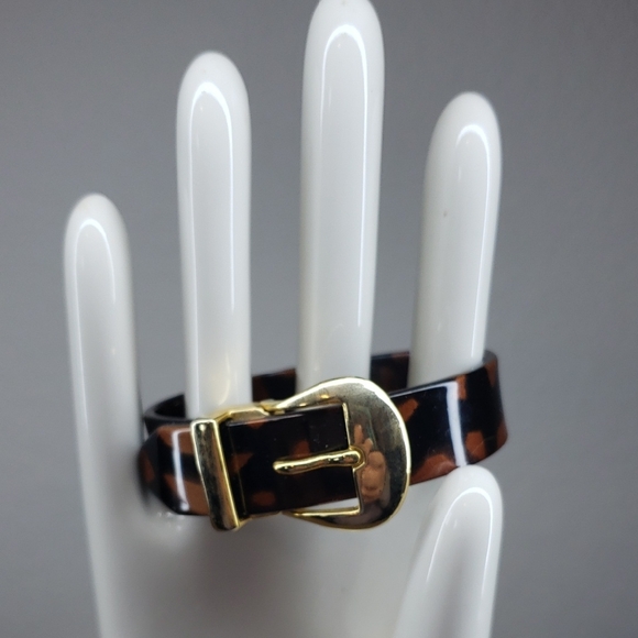 Collectible Tortoise Shell Faux Belt Bracelet - Picture 1 of 6